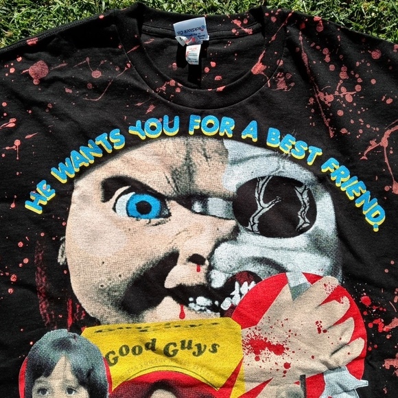 CHILD'S PLAY 2 Chucky Horror Movie All Over Print Bootleg T-Shirt - Size 2XL - Picture 2 of 8